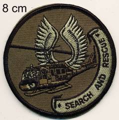 Aufnäher Bundeswehr SAR Search and Rescue tarn mit Klett, 8 cm Durchmesser